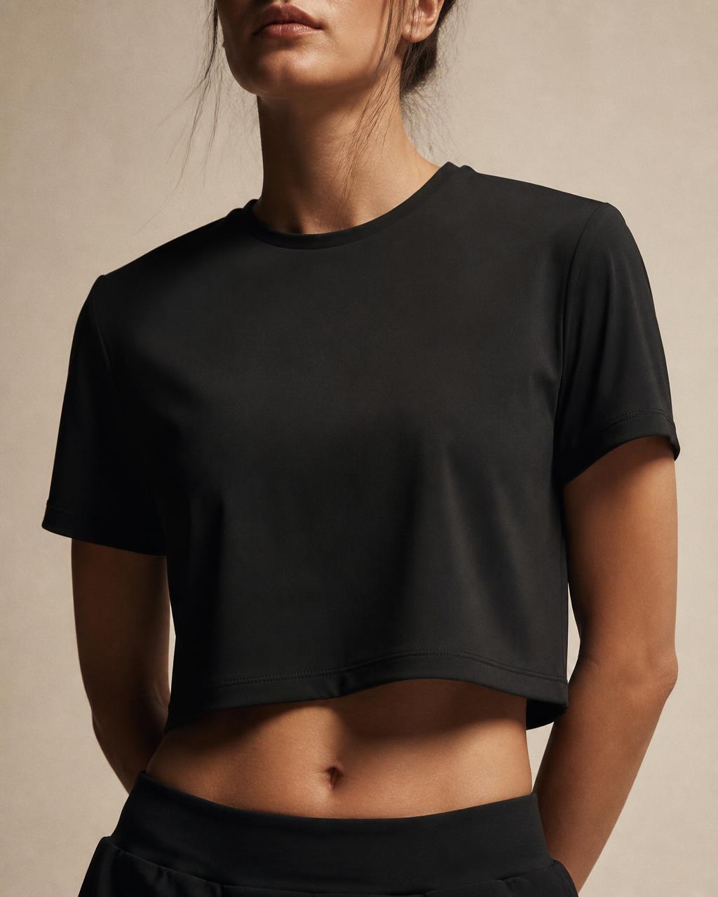 SWEAT TEE in Carbon Black